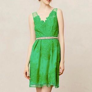 Anthro Baraschi Coverlace Dress Kelly Green 6